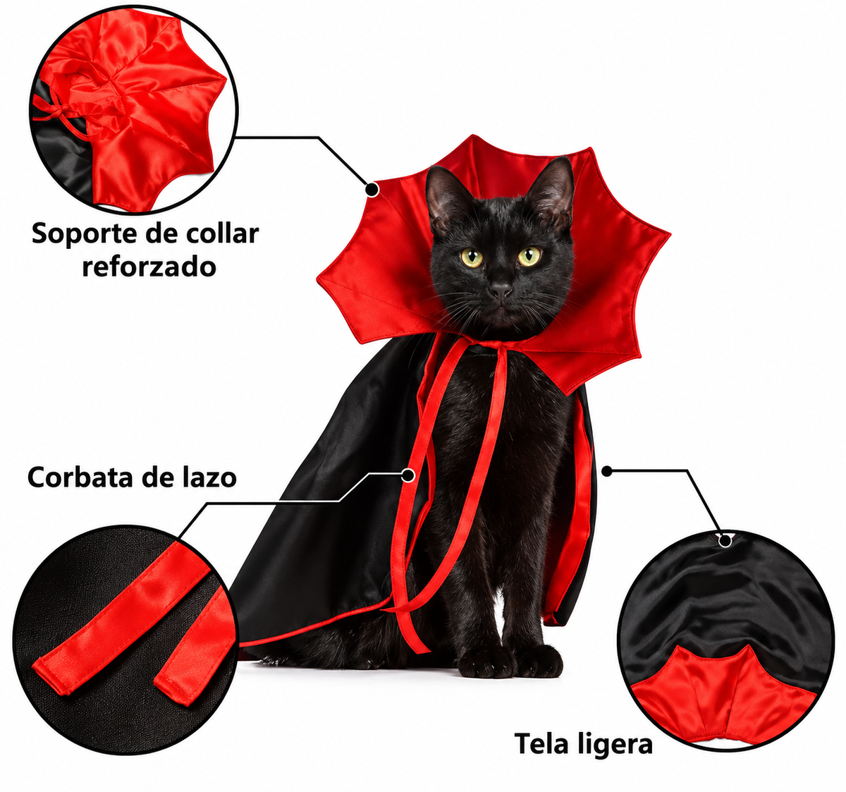 Disfraz de Vampiro para Gatos con Capa