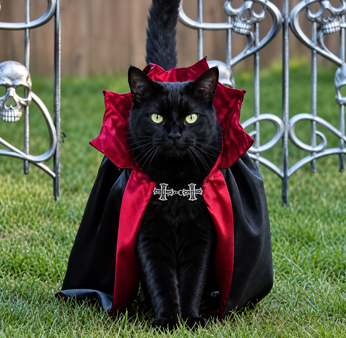 Disfraz de Vampiro para Gatos con Capa
