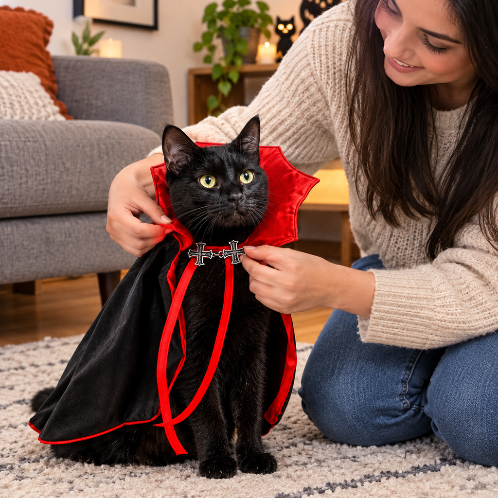 Disfraz de Vampiro para Gatos con Capa